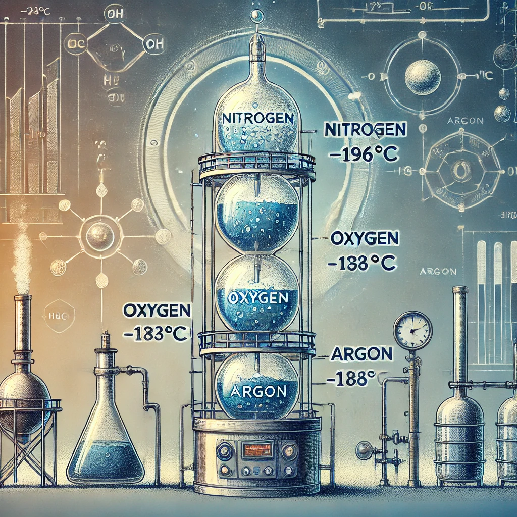 Separation of gases based on boiling point